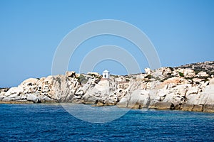 Chapel at the Cala Francese, Landscape of La Maddalena Island, Sardinia, Italy