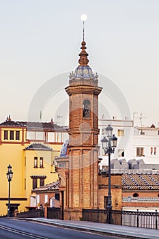 Chapel of Carmen and Isabel II Bridge in Seville photo