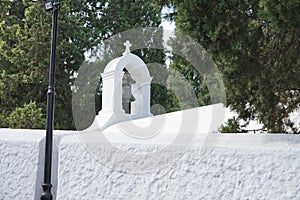 Chapel on Cemetery is located in Lindos. Rhodes Island, Dodecanese, Greece