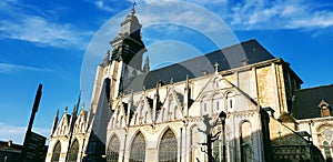 Chapel Church & x28;Ã‰glise Notre-Dame de la Chapelle& x29; temple in Brussels, Belgium