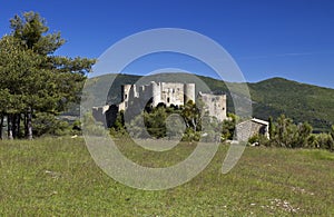 Chapel De Notre Dame and the Chateaux De Bargeme, Bargeme, The Var, France photo