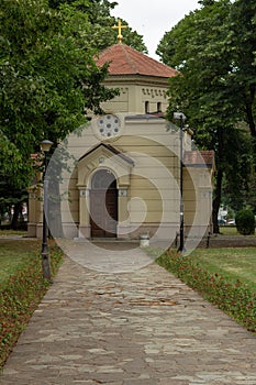 Chapel enclosing the Skull Tower in Nis, Serbia photo