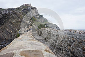 Chapel gaztelugatxe on the roch in basque country