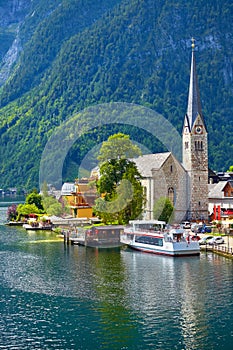 Chapel in Hallstatt old town famous landmark