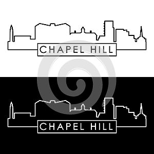 Chapel Hill, NC skyline. Linear style. photo