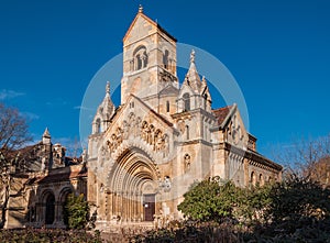 The Chapel of Jak in Vajdahunyad Castle is a functioning Catholic chuch, located in Budapest