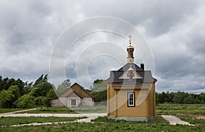 Chapel by Lake Peipus, Estonia photo