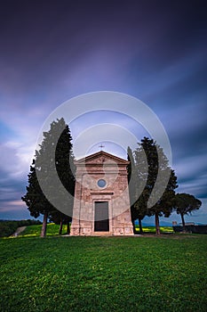 The Chapel of Madonna di Vitaleta in Val d'Orcia