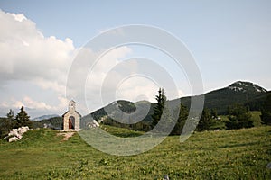 Chapel In Mountains