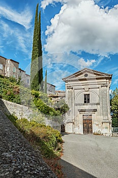 Chapel Notre Dame du RhÃ´ne in the village Viviers in the Ardeche region of France