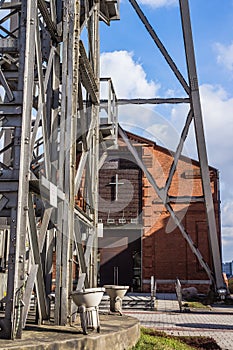 The chapel preceded by the mining shaft