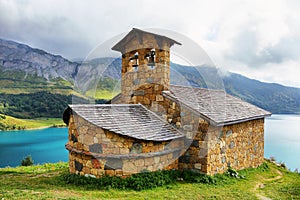 Chapel of Roselend near Cormet de Roselend pass, Savoie, France