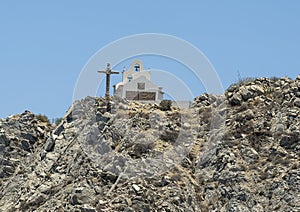 Chapel on a secluded cliff overlooking the Cabo San Lucas Bay near the Vista Encantada Resort.
