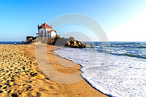 Chapel Senhor da Pedra on Miramar Beach, Vila Nova de Gaia, Porto