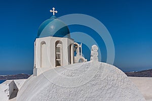 Chapel on Skaros Rock in Santorini in Greece