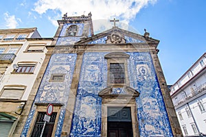 Chapel of Souls Capela das Almas, a church decorated with Azulejo tiles in Porto, Portugal