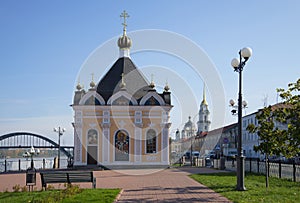 The chapel of St. Nicholas the Wonderworker autumn day. Rybinsk, Yaroslavl region