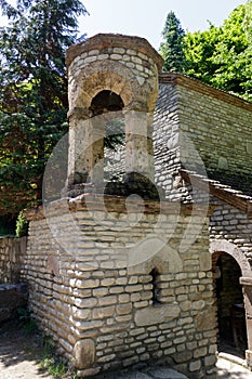 Chapel of St. Zabulon and Sosana and house St. Nino`s spring in monastery of St. Nino at Bodbe. Sighnaghi, Kakheti, Georgia photo