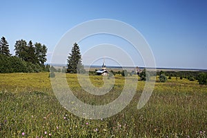 Chapel in the summer field