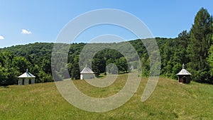 A chapel surrounded by fields and forests, Kalwaria PacÅ‚awska, Poland