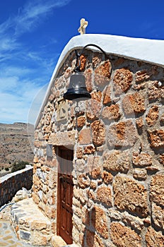 Chapel at the top of a mountain in Greece on the island of Rhodes. photo