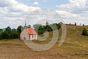 Chapel Walburgis at plateau of hill Walberla in Franconian Switzerland, Germany