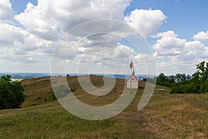 Chapel Walburgis at plateau of hill Walberla in Franconian Switzerland, Germany