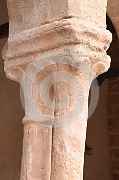 Chapiter of romanesque of church San Salvador de Carabias; Siguenza; Guadalajara province; Castilla-La Mancha; Spain; photo