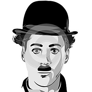 chaplin black and white illustration