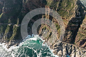 Chapmans Peak Drive Soth Africa aerial view