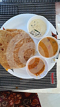 Chappathi chuttni Indian breakfast