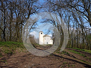 Chappel of st george at the top of mountain rip in czech republic