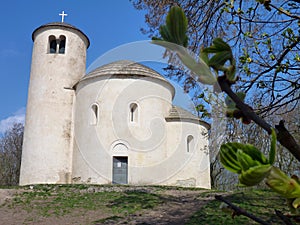 Chappel of st george at the top of mountain rip in czech republic