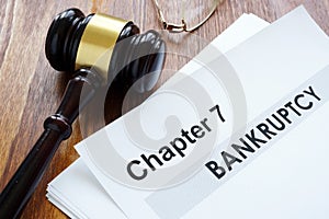 Chapter 7 Bankruptcy documents and gavel