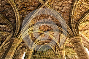 Chapter House Ceiling, Buildwas Abbey, Shropshire, England.