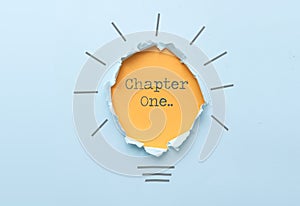 Chapter one, light bulb paper reveal concept
