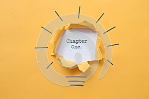 Chapter one, light bulb paper reveal concept