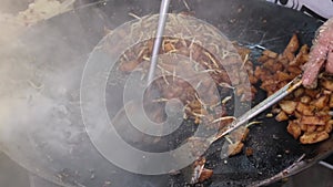 Char Kueh Kak street food preparation