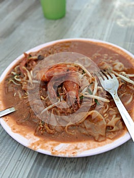Char kuey teow typical malaysia food
