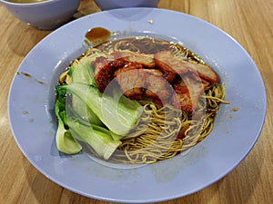 Char Siew Wonton noodles no chilli