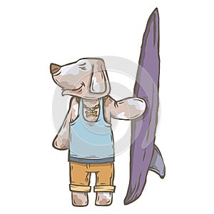 Character animal surfer