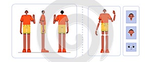 Character animation set with standing man