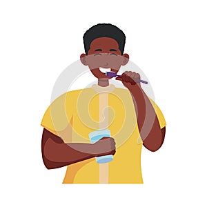 character brushing teeths photo