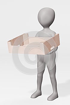 Character with Cardboard Box