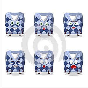 Character cartoon of blue school vest with scared expression