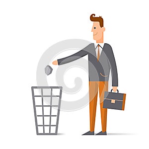 Character cartoon businessman concept man, Flat design.