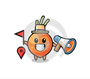 Character cartoon of carrot as a tour guide