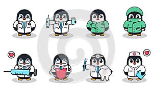 Character Cartoon of Penguin Doctor.