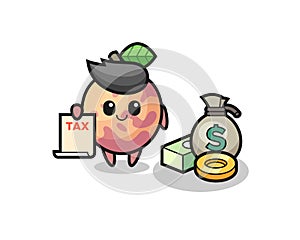 Character cartoon of pluot fruit as a accountant