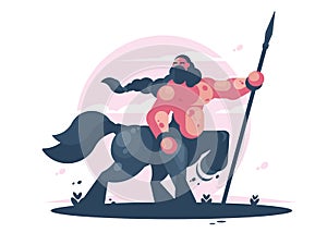 Character centaur with spear photo